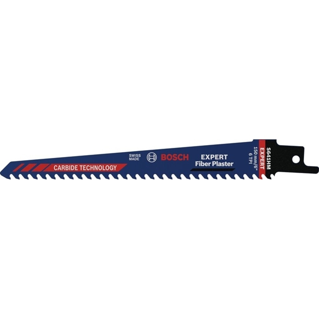 BOSCH Säbelsägeblatt Expert Fiber Plaster S 641 HM, 4,3 mm, Länge 150 mm Breite 19 mm, 1 Stück / Karte, S-Schaft Produktabbildung: BOSCH Säbelsägeblatt Expert Fiber Plaster S 641 HM, 4,3 mm, Länge 150 mm Breite 19 mm, 1 Stück / Karte, S-Schaft