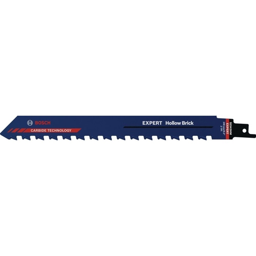 Produktabbildung: BOSCH Säbelsägeblatt Expert Hollow Brick, Zahnteilung TPI 2 12,7 mm, Länge 240 mm Breite 23 mm, 1 Stück / Karte, S-Schaft