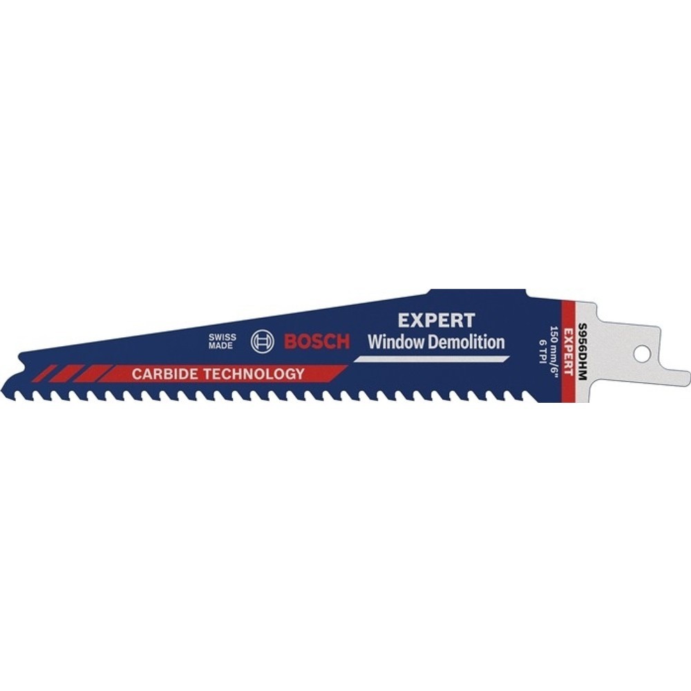 Produktabbildung: BOSCH Säbelsägeblatt Expert Window Demolition S 956 DHM, Länge 150 mm Breite 6 mm, 1 Stück / Karte, geschränkt, geschliffen