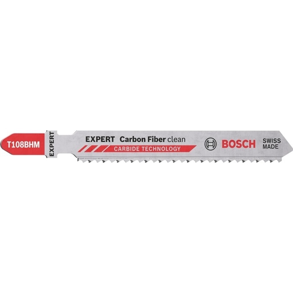 Produktabbildung: BOSCH Maschinensägeblatt Carbon Fiber T 108BHM, Zahnteilung 2,2 mm, Gesamtlänge 92 mm, 3 Stück / Karte