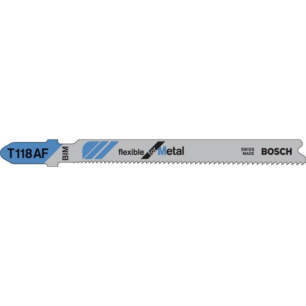 Produktabbildung: BOSCH Stichsägeblatt T 118 EOF Gesamt-L.83mm Zahnt.1,5mm BIM 5er Pk