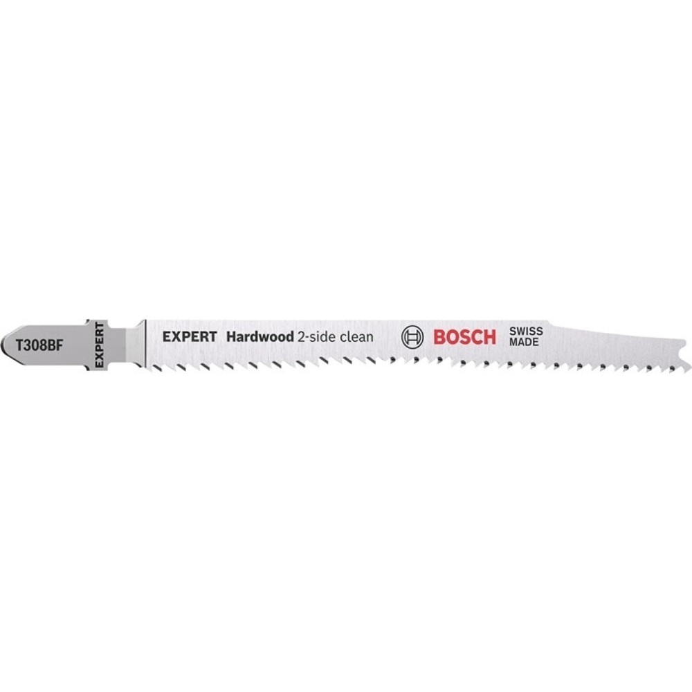 Produktabbildung: BOSCH Stichsägeblatt Hardwood 2-side T 308 BF, Zahnteilung 2,2 mm, Gesamtlänge 117 mm, 5 Stück / Karte