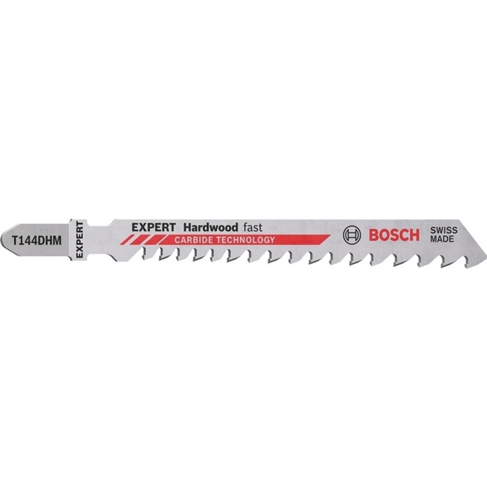 Produktabbildung: BOSCH Stichsägeblatt Hardwood Fast T 144 DHM, Zahnteilung 4-5,2 mm, Gesamtlänge 100 mm, 3 Stück / Karte