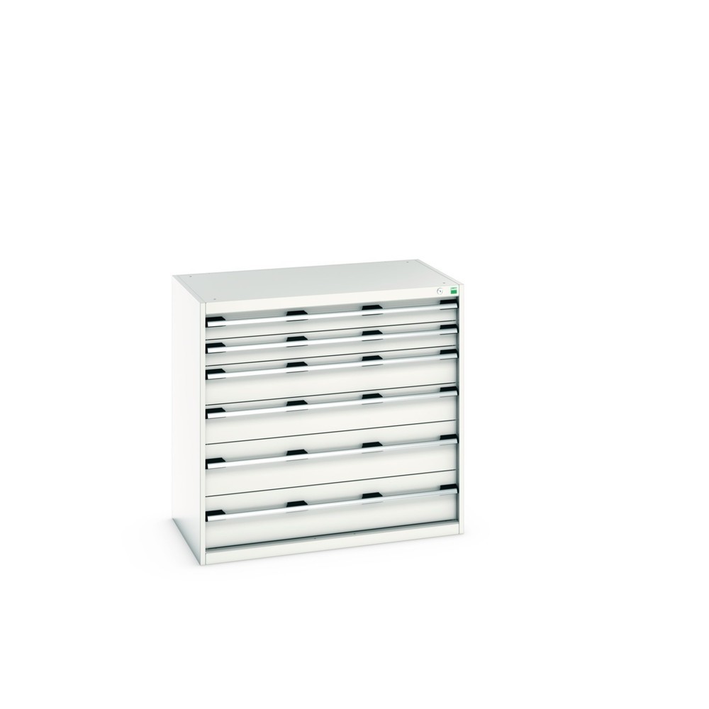 Produktabbildung: bott cubio Schubladenschrank, Schubladen 2x100 + 2x150 x 2x200 mm, TK je 75 kg, Breite 1.050 mm, lichtgrau