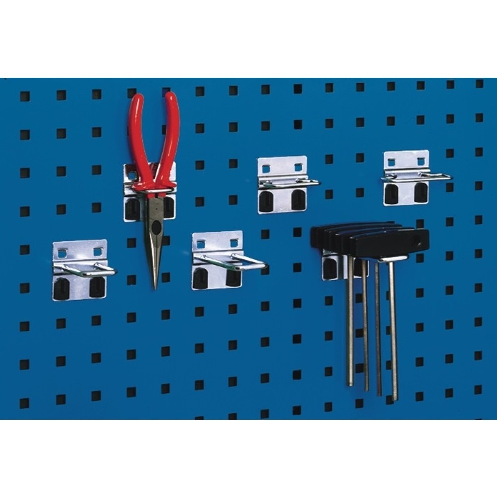 Produktabbildung: bott U Halter, verzinkt, B40xT20mm, 5St./Btl., passend für Lochplatten