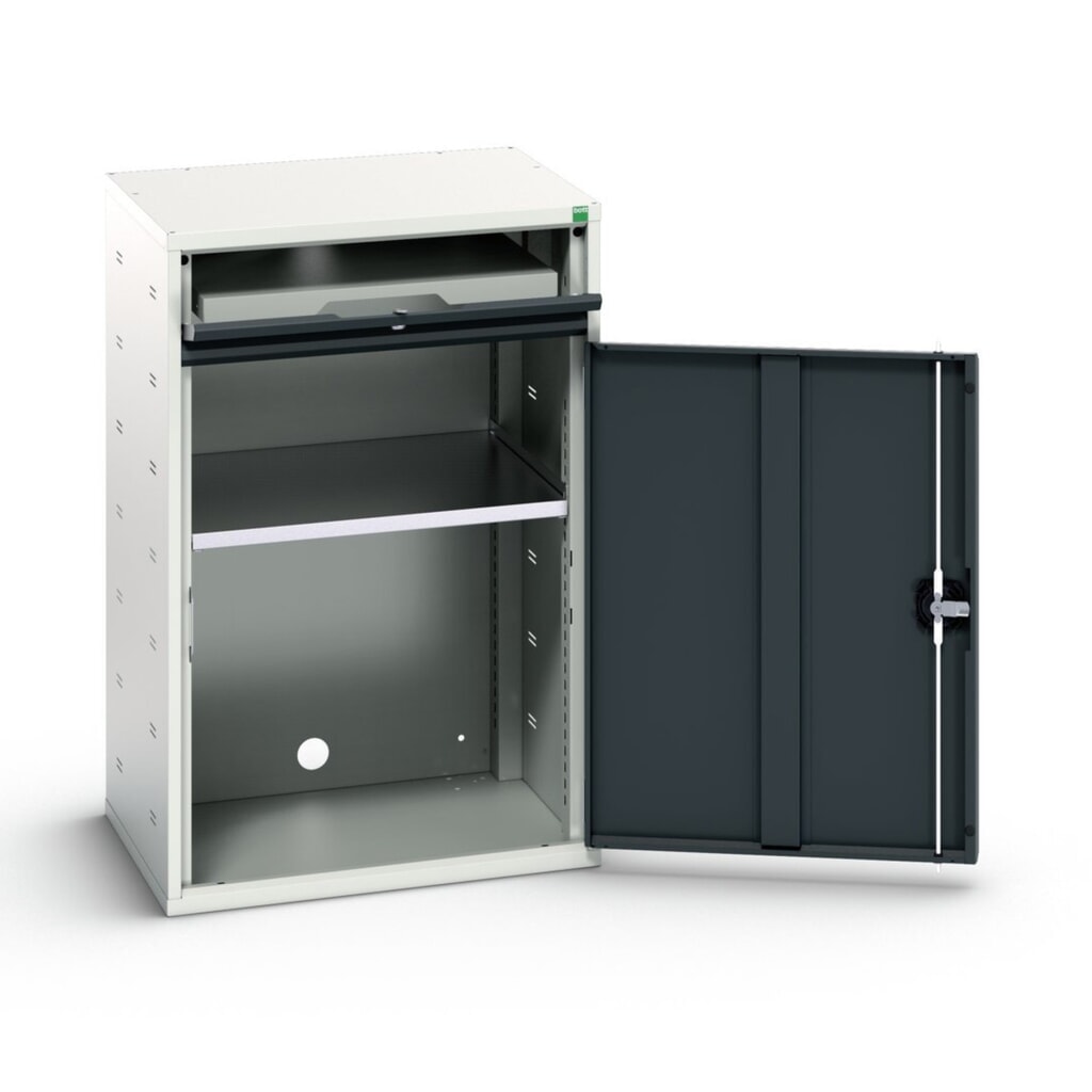 Produktabbildung: bott verso Computerschrank, mit 1 Fachboden und 1 Tablar, BxTxH: 650 x 550 x 1000 mm