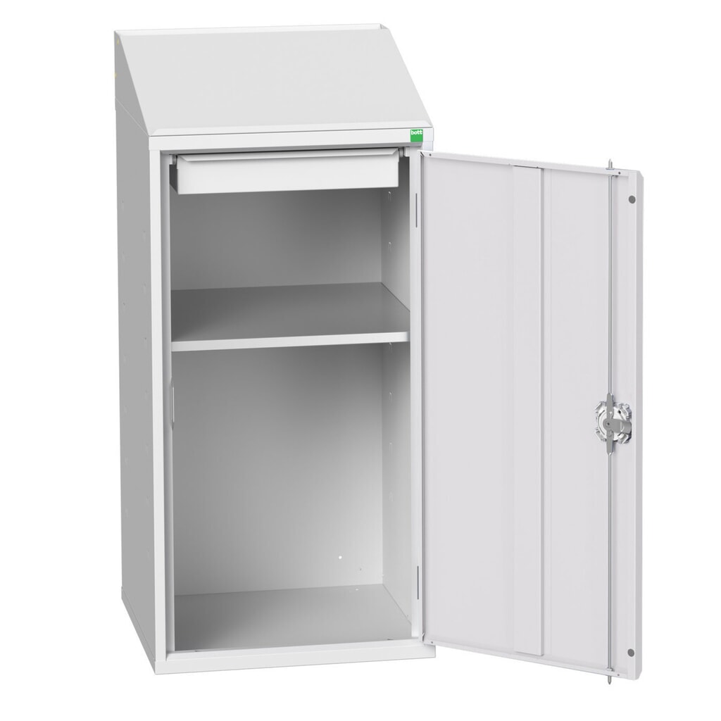 bott verso Economy Pult, mit 1 Fachboden, 1 Schublade, BxTxH: 525 x 550 x 1130 mm Produktabbildung: bott verso Economy Pult, mit 1 Fachboden, 1 Schublade, BxTxH: 525 x 550 x 1130 mm
