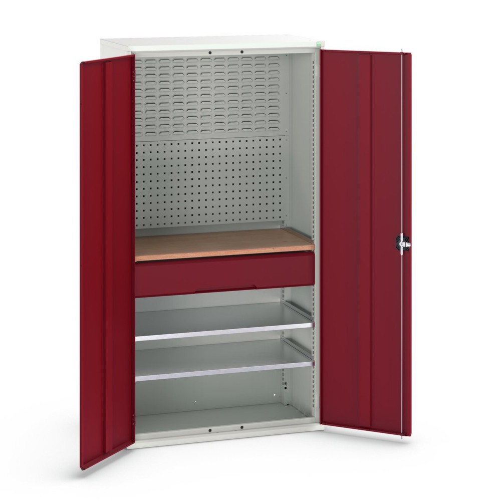 Produktabbildung: bott verso Flügeltürschrank mit 1 Schublade, mit 2 Fachböden und Rückwand, BxTxH: 1050 x550 x 2000 mm