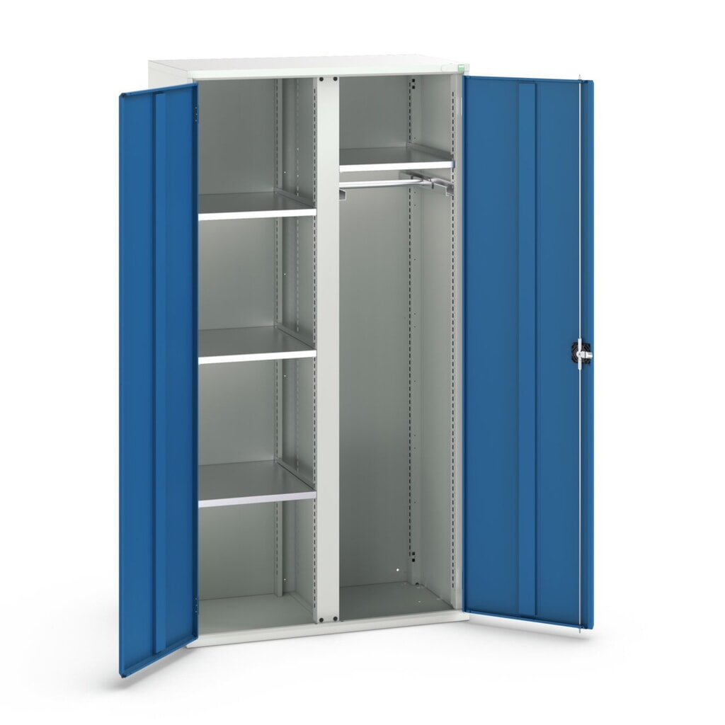 Produktabbildung: bott verso Flügeltürschrank, mit 4 Fachböden und 1 Kleiderstange, BxTxH: 1050 x550 x 2000 mm