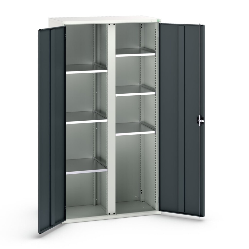 bott verso Flügeltürschrank, mit 6 Fachböden, BxTxH: 1050 x550 x 2000 mm Produktabbildung: bott verso Flügeltürschrank, mit 6 Fachböden, BxTxH: 1050 x550 x 2000 mm