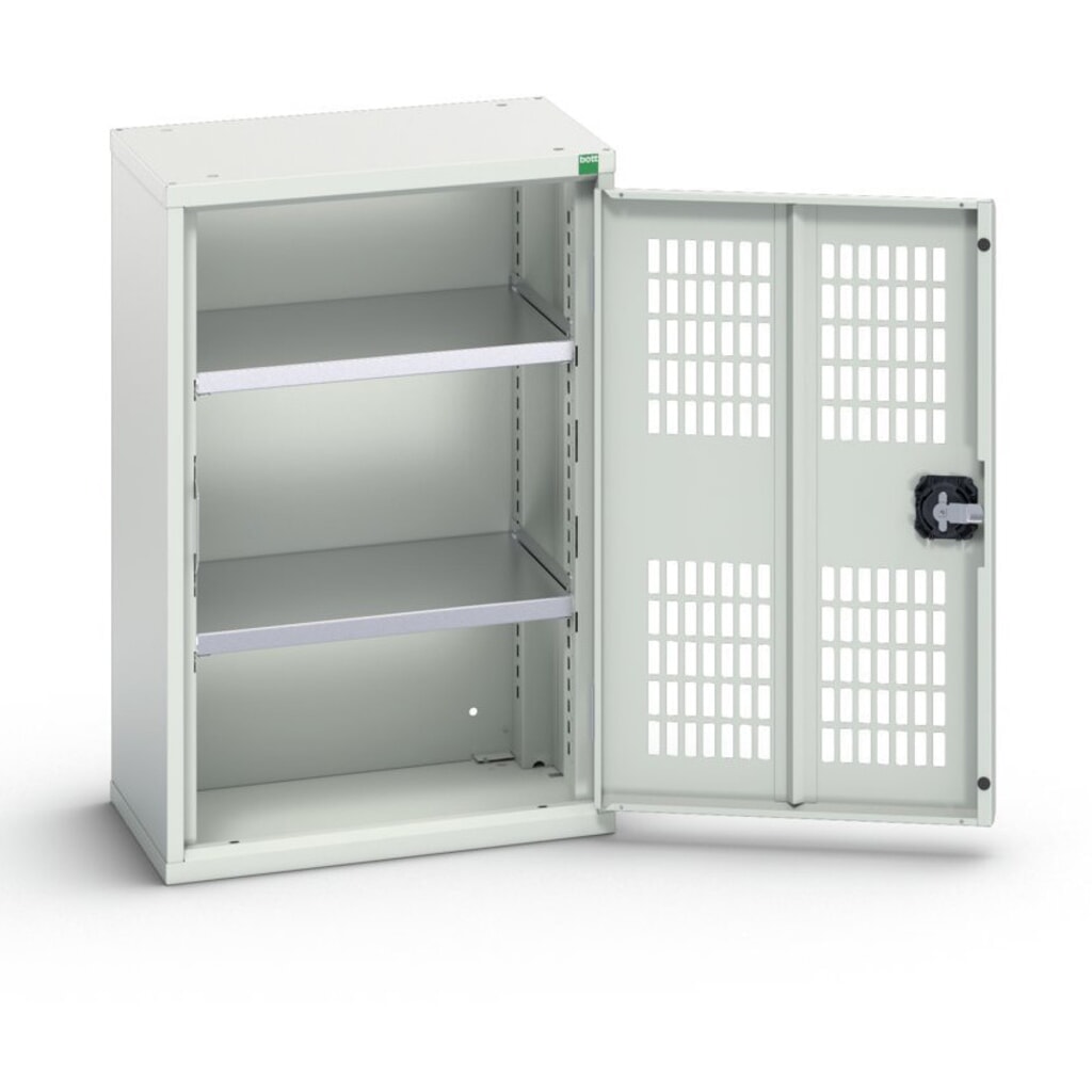 bott verso Flügeltürschrank mit Belüftung, mit 2 Fachböden, BxTxH: 525 x 350 x 800 mm Produktabbildung: bott verso Flügeltürschrank mit Belüftung, mit 2 Fachböden, BxTxH: 525 x 350 x 800 mm