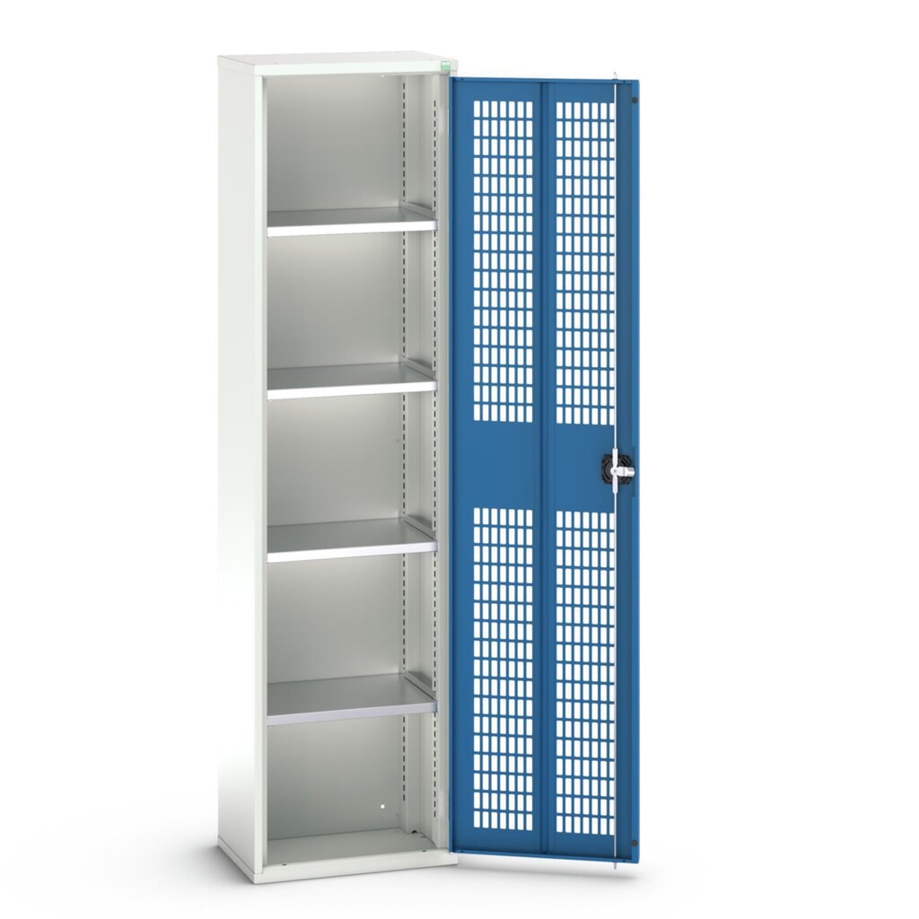 bott verso Flügeltürschrank mit Belüftung, mit 4 Fachböden, BxTxH: 525 x 350 x 2000 mm Produktabbildung: bott verso Flügeltürschrank mit Belüftung, mit 4 Fachböden, BxTxH: 525 x 350 x 2000 mm