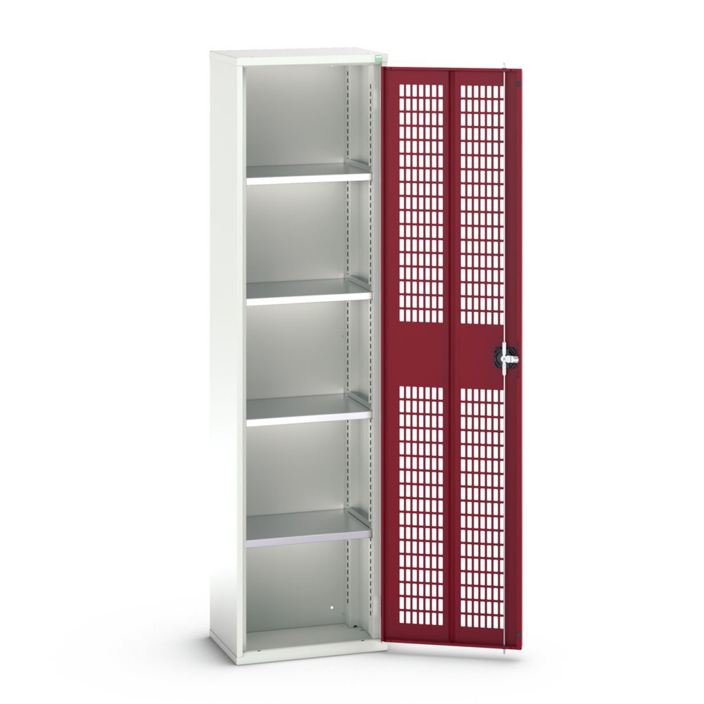 Produktabbildung: bott verso Flügeltürschrank mit Belüftung, mit 4 Fachböden, BxTxH: 525 x 350 x 2000 mm