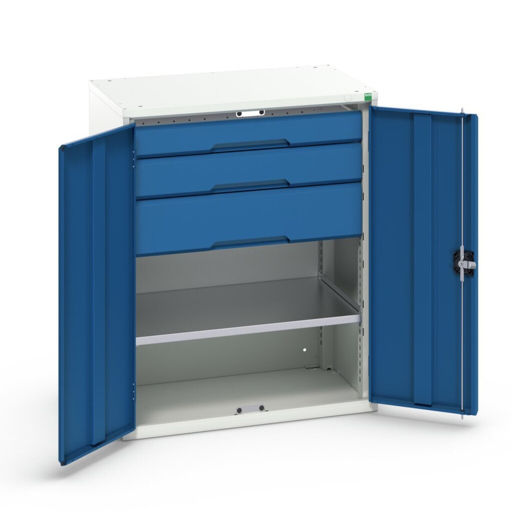 bott verso Beistellschrank mit Schubladen, mit 1 Fachboden und 3 Schubladen, BxTxH: 800 x 550 x 1000 mm Produktabbildung: bott verso Beistellschrank mit Schubladen, mit 1 Fachboden und 3 Schubladen, BxTxH: 800 x 550 x 1000 mm
