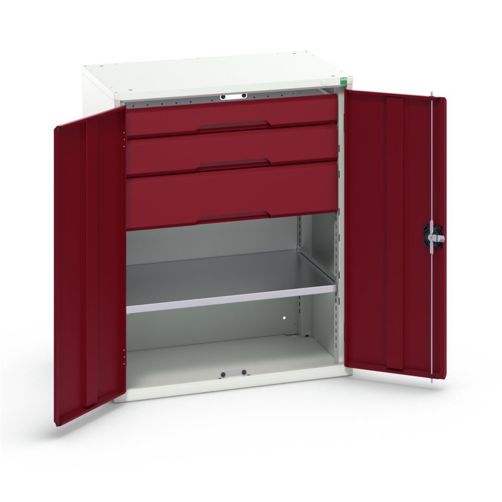 Produktabbildung: bott verso Beistellschrank mit Schubladen, mit 1 Fachboden und 3 Schubladen, BxTxH: 800 x 550 x 1000 mm