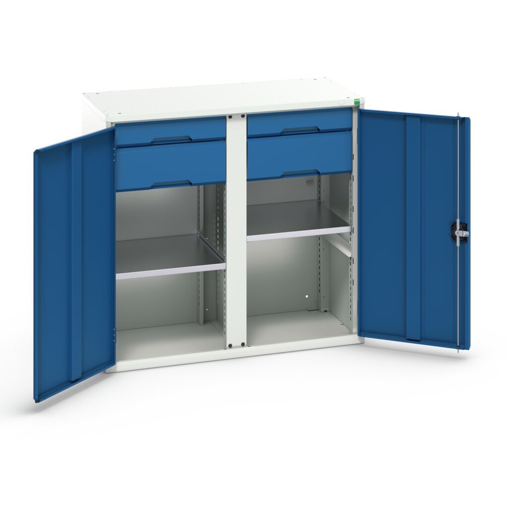 bott verso Beistellschrank mit Schubladen, mit 2 Fachböden und 4 Schubladen, BxTxH: 1050 x 550 x 1000 mm Produktabbildung: bott verso Beistellschrank mit Schubladen, mit 2 Fachböden und 4 Schubladen, BxTxH: 1050 x 550 x 1000 mm