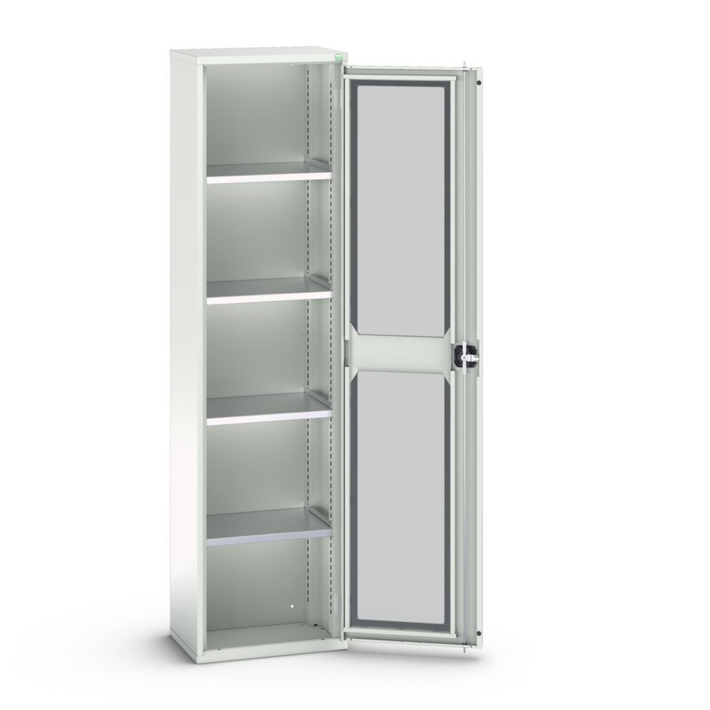Produktabbildung: bott verso Flügeltürschrank mit Sichtfenster, mit 4 Fachböden, BxTxH: 525 x 350 x 2000 mm