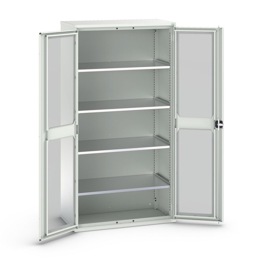 Produktabbildung: bott verso Flügeltürschrank mit Sichtfenster, mit 4 Fachböden, BxTxH: 1050 x550 x 2000 mm