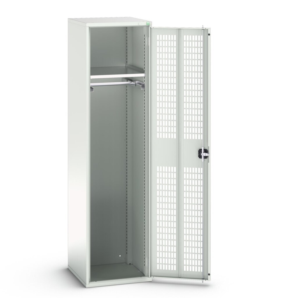 Produktabbildung: bott verso Kleiderspind mit Belüftung, mit 1 Fachboden und 1 Kleiderstange, BxTxH: 525 x 550 x 2000 mm