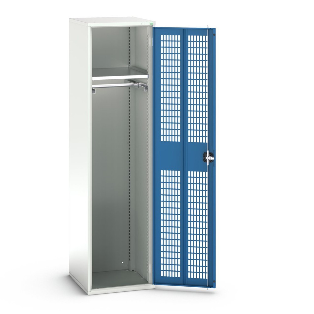 Produktabbildung: bott verso Kleiderspind mit Belüftung, mit 1 Fachboden und 1 Kleiderstange, BxTxH: 525 x 550 x 2000 mm