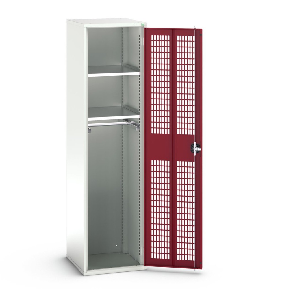 Produktabbildung: bott verso Kleiderspind mit Belüftung, mit 2 Fachböden und 1 Kleiderstange, BxTxH: 525 x 550 x 2000 mm
