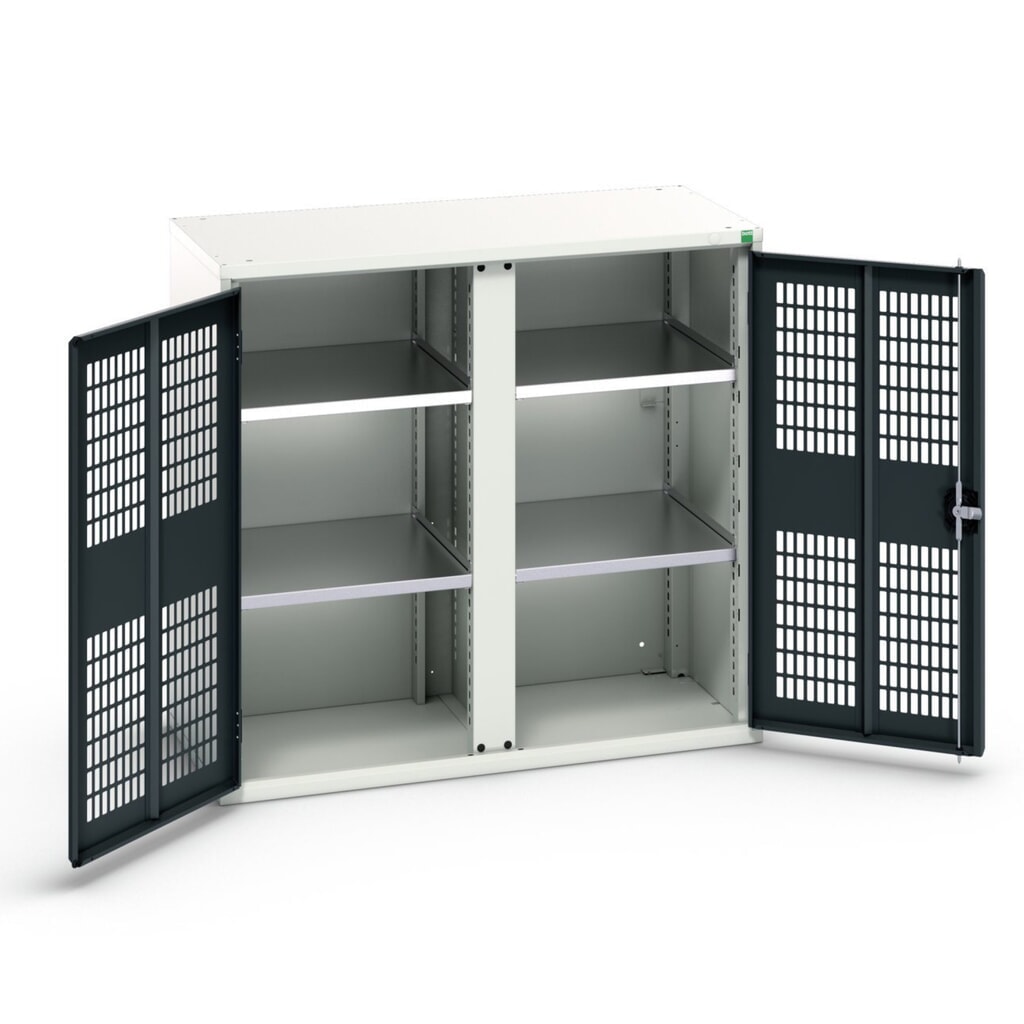 bott verso Kleiderspind mit Belüftung, mit 4 Fachböden und Trennwand, BxTxH: 1050 x 550 x 1000 mm Produktabbildung: bott verso Kleiderspind mit Belüftung, mit 4 Fachböden und Trennwand, BxTxH: 1050 x 550 x 1000 mm