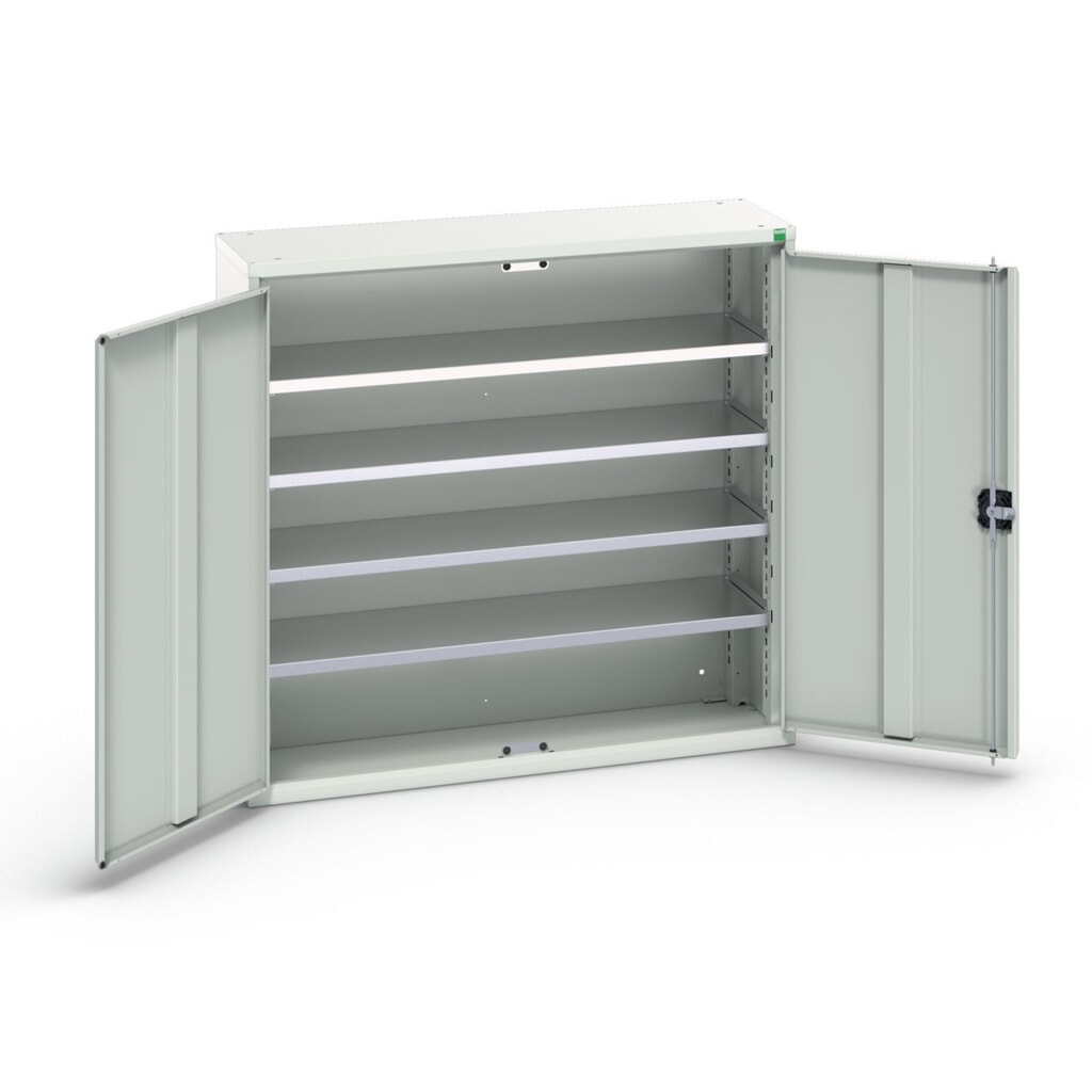 bott verso Magazinschrank, mit 4 Fachböden und 30 Sichtlagerkästen, BxTxH: 1050 x 350 x 1000 mm Produktabbildung: bott verso Magazinschrank, mit 4 Fachböden und 30 Sichtlagerkästen, BxTxH: 1050 x 350 x 1000 mm