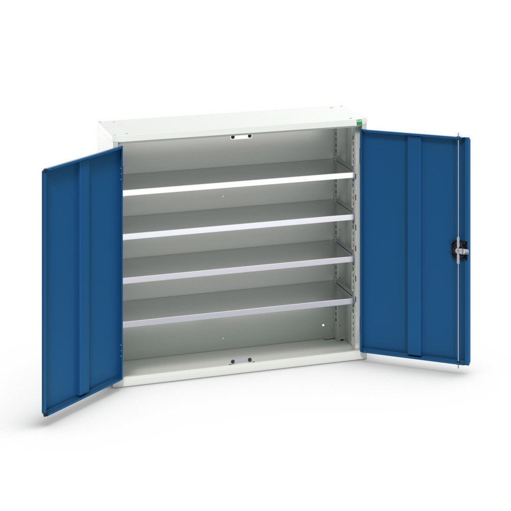 Produktabbildung: bott verso Magazinschrank, mit 4 Fachböden und 30 Sichtlagerkästen, BxTxH: 1050 x 350 x 1000 mm