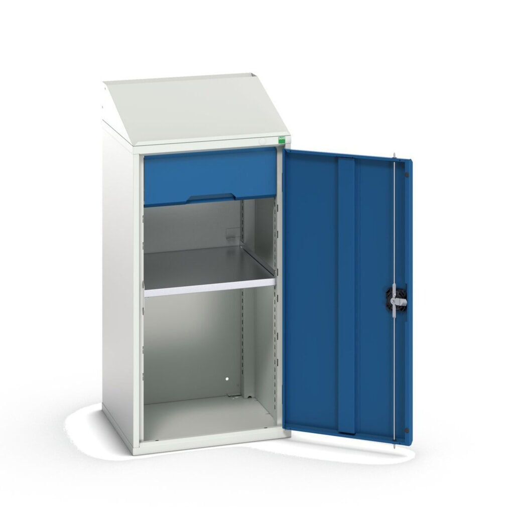 bott verso Pultschrank, mit 1 Fachboden und 1 Schublade, BxTxH: 525 x 550 x 1130 mm Produktabbildung: bott verso Pultschrank, mit 1 Fachboden und 1 Schublade, BxTxH: 525 x 550 x 1130 mm