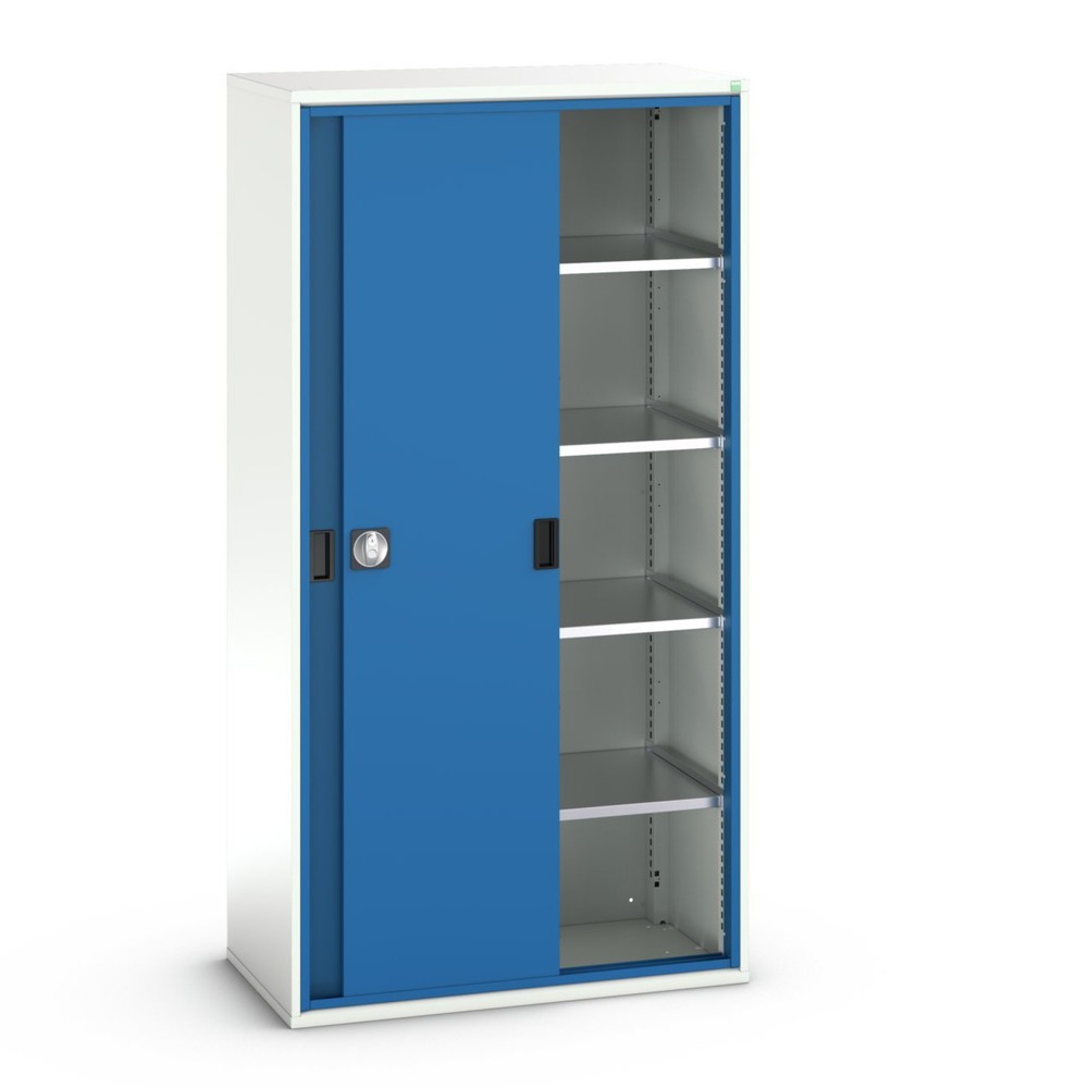 Produktabbildung: bott verso Schiebetürschrank, mit 4 Fachböden, BxTxH: 1050 x550 x 2000 mm