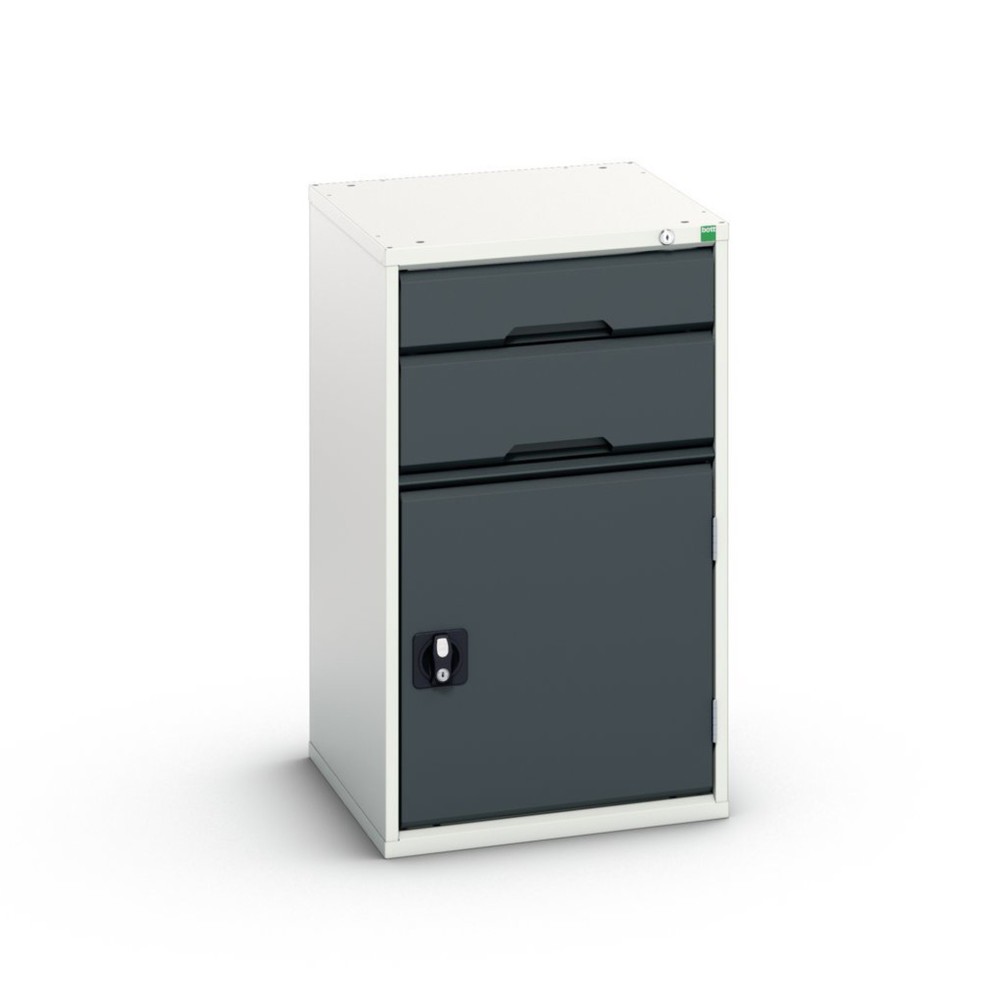 Produktabbildung: bott verso Schubladenschrank mit Flügeltür, 2 Schubladen, Einzelauszug, Fachboden, BxTxH: 525 x 550 x 900 mm