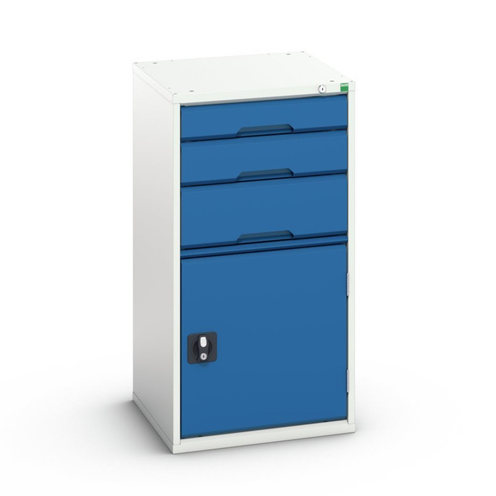 Produktabbildung: bott verso Schubladenschrank mit Flügeltür, mit 3 Schubladen und Fachboden, BxTxH: 525 x 550 x 1000 mm