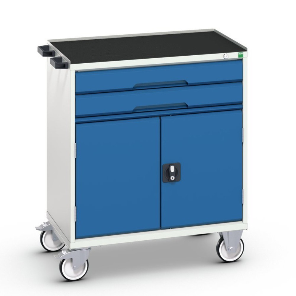 Produktabbildung Nr. 1: bott verso mobiler Schubladenschrank, mit 2 Schubaden, Tür und Abrollrand, BxTxH: 800 x 550 x 965 mm