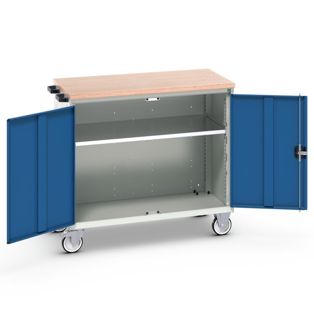 Produktabbildung Nr. 1: bott verso Werkstattwagen, mit 2 Türen, Fachboden und Multiplex-Top, BxTxH: 1050 x 600 x 980 mm