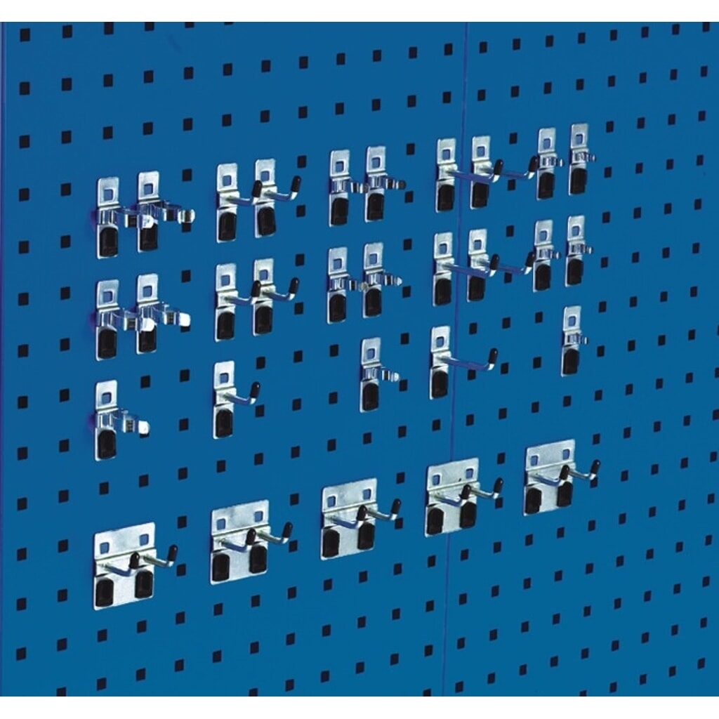 Produktabbildung: bott Werkzeughalter, 10Haken/5Doppelhaken/15einfache Werkzkle, BxHmm, 15 Werkzeugklemmen, 30-tlg.10 Haken/5 Doppelhaken/