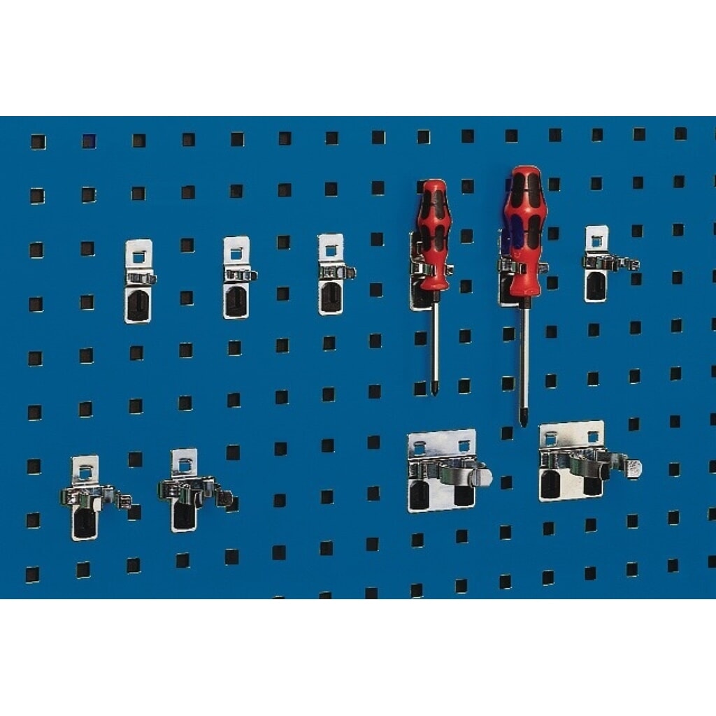 bott Werkzeugklemme, Ø 10 mm verzinkt, 5St./Btl., passend für Lochplatten Produktabbildung: bott Werkzeugklemme, Ø 10 mm verzinkt, 5St./Btl., passend für Lochplatten