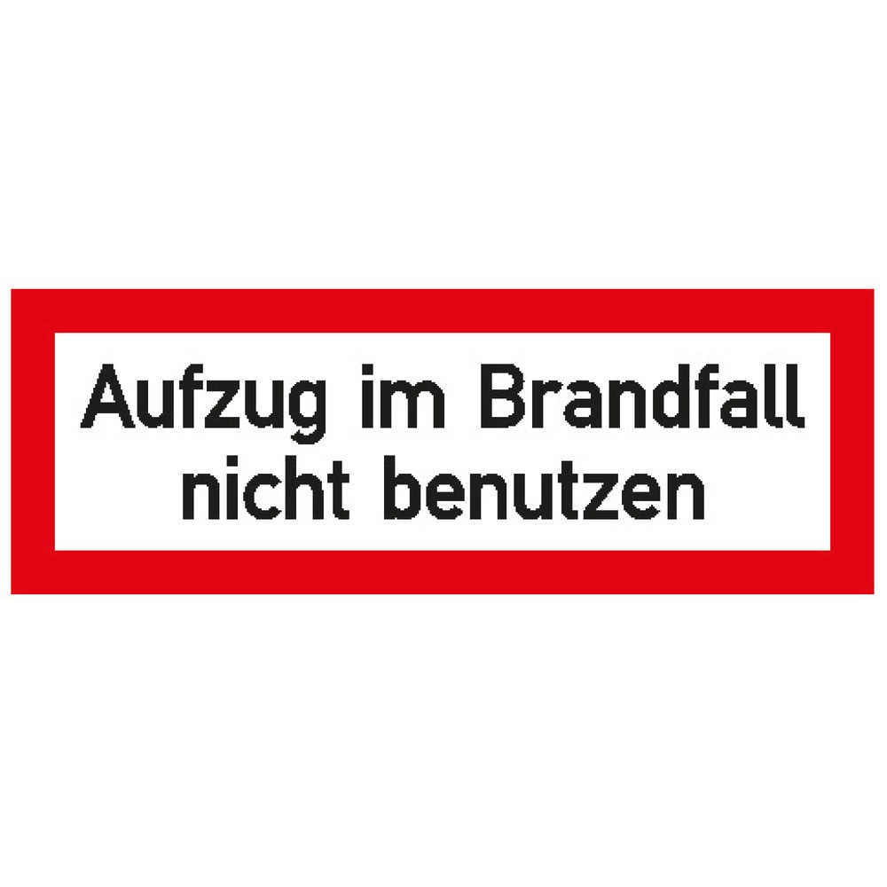 Produktabbildung: "Aufzug im Brandfall...", HxB 52 x 148 mm, Folie