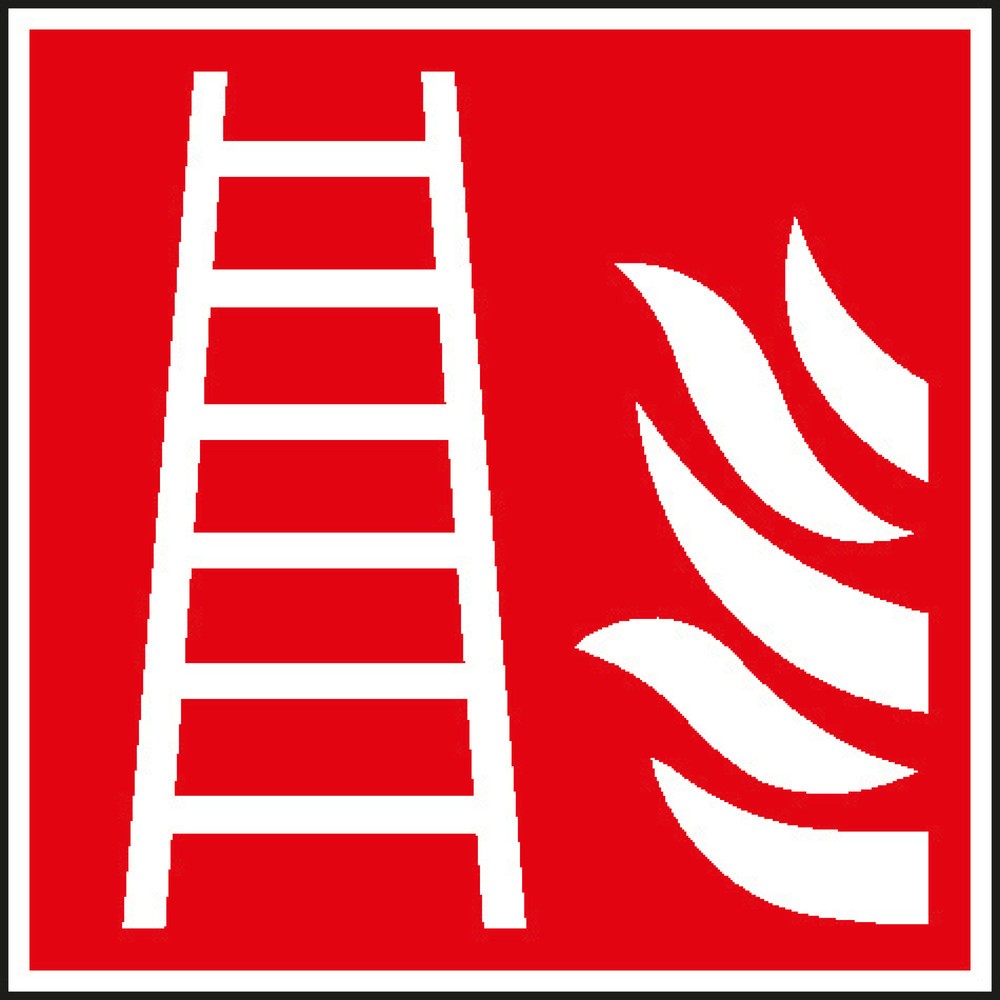 Produktabbildung: Brandschutzschild – Feuerleiter, HxB 150 x 150 mm, Folie HI
