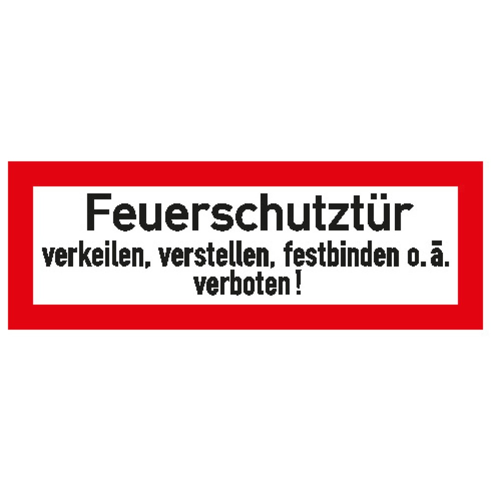 Produktabbildung: "Feuerschutztür verkeilen...", HxB 105 x 297 mm, Folie
