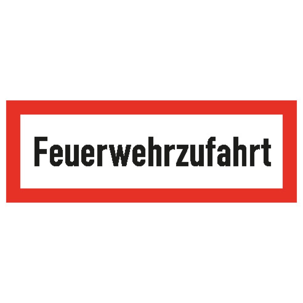 Produktabbildung: "Feuerwehrzufahrt", HxB 105 x 297 mm, Alu