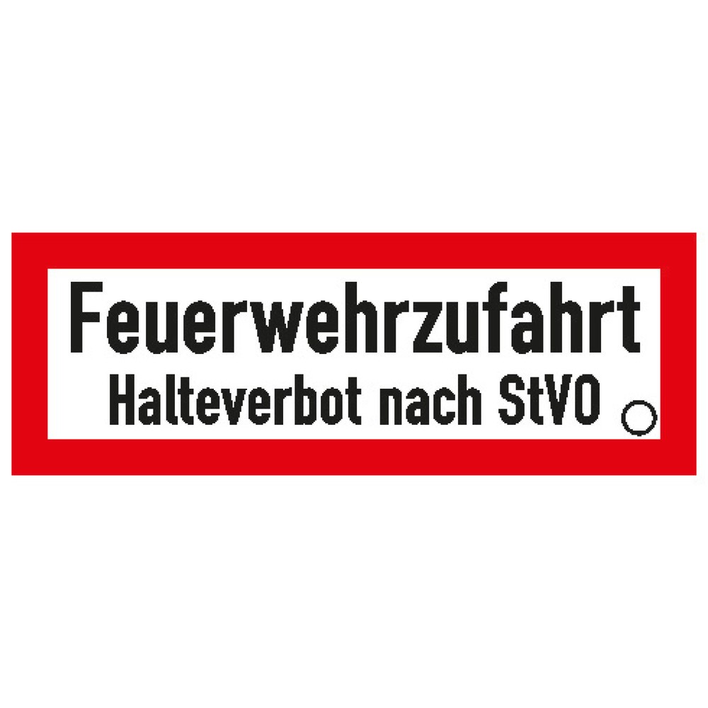 Produktabbildung: "Feuerwehrzufahrt - Halteverbot nach StVO", HxB 210 x 594 mm, Alu