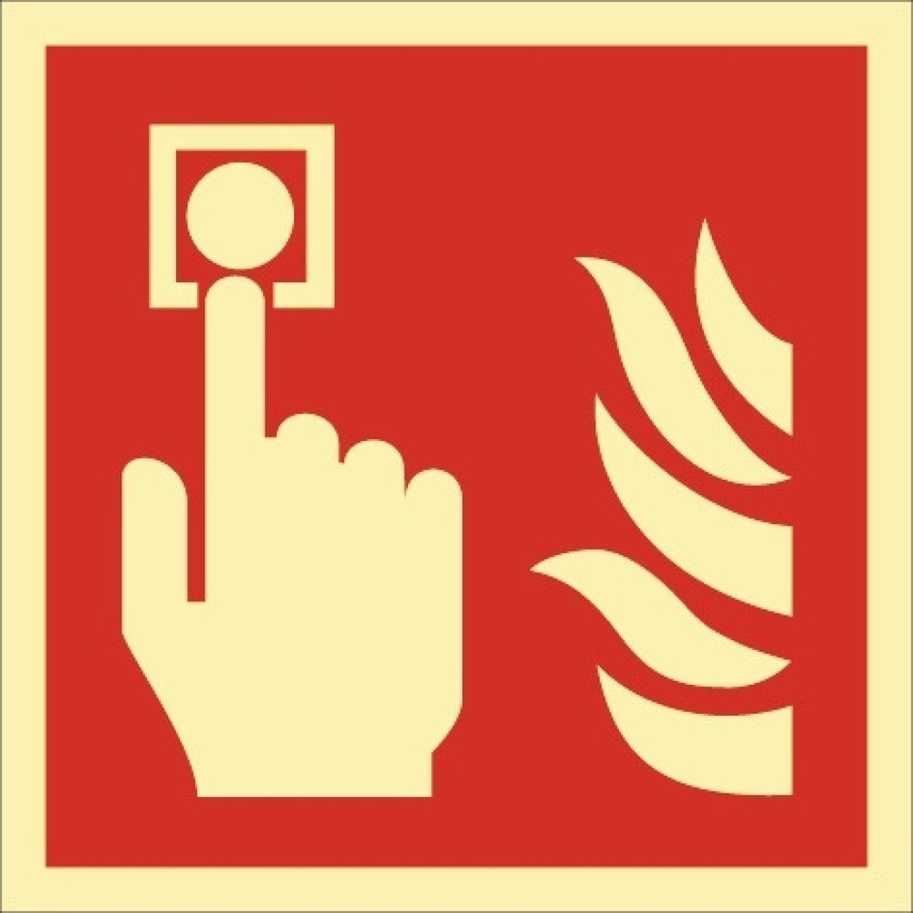 Produktabbildung: Brandschutzzeichen ASR A1.3/DIN EN ISO 7010/DIN 67510, Brandmelder, L148xB148 mm, Folie