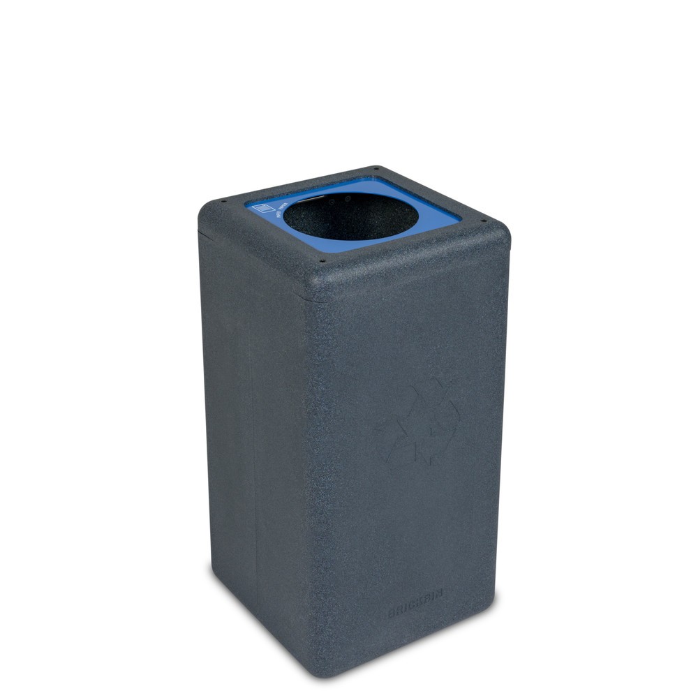 Produktabbildung: BRICKBIN Abfallbehälter für Papier, aus recyceltem Kunststoff, 65 Liter, quadratisch, grau/blau