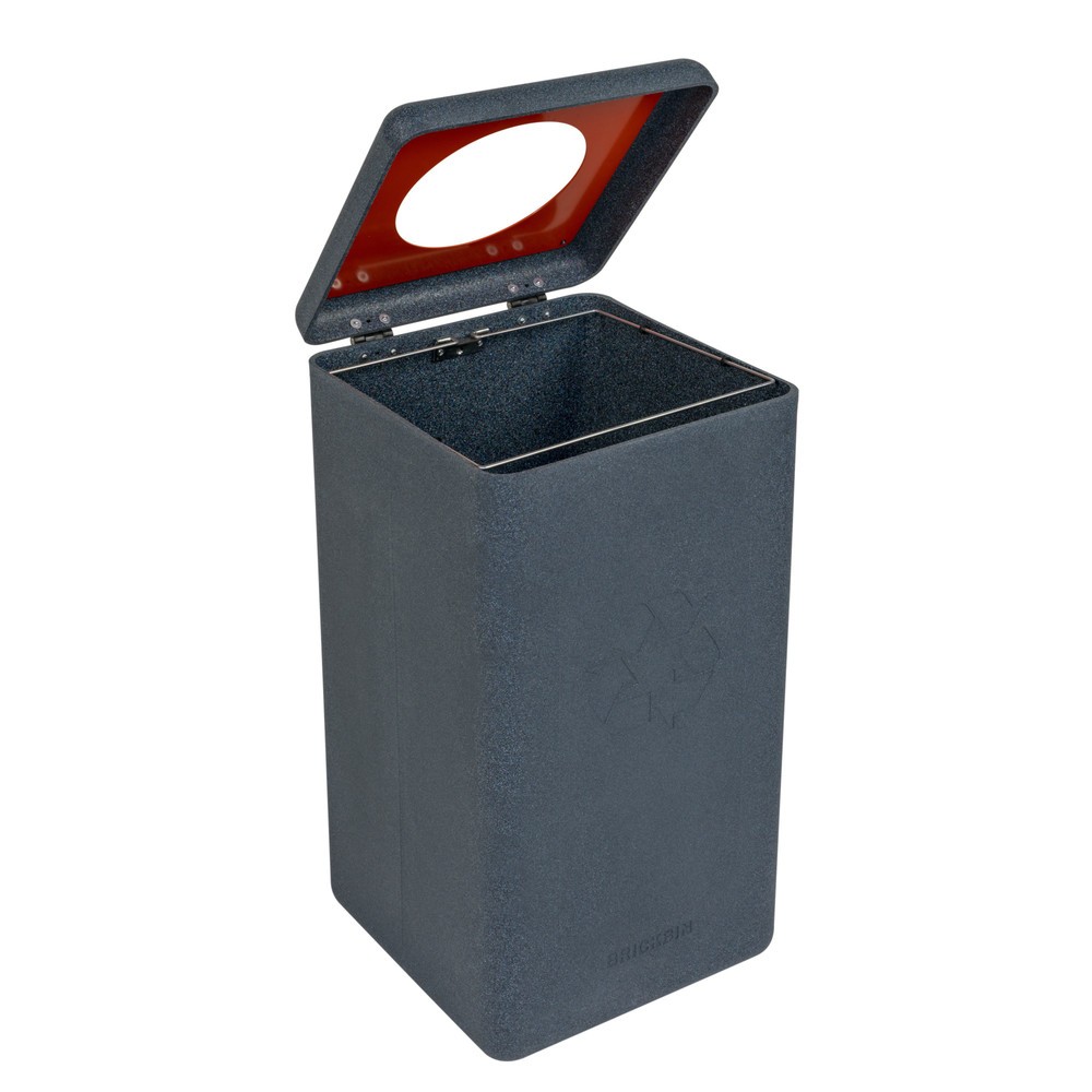 Produktabbildung Nr. 3: BRICKBIN Abfallbehälter für Plastik, aus recyceltem Kunststoff, 65 Liter, quadratisch, grau/orange