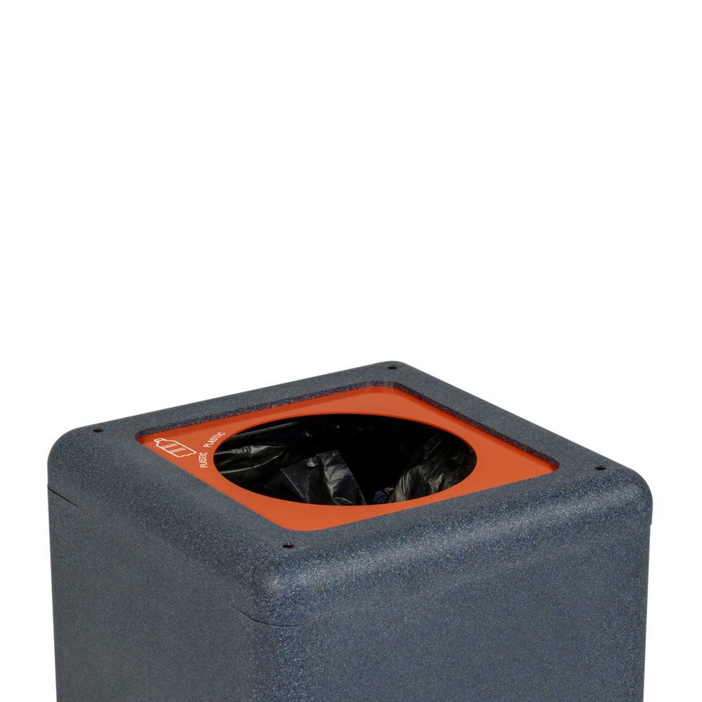 Produktabbildung Nr. 6: BRICKBIN Abfallbehälter für Plastik, aus recyceltem Kunststoff, 65 Liter, quadratisch, grau/orange
