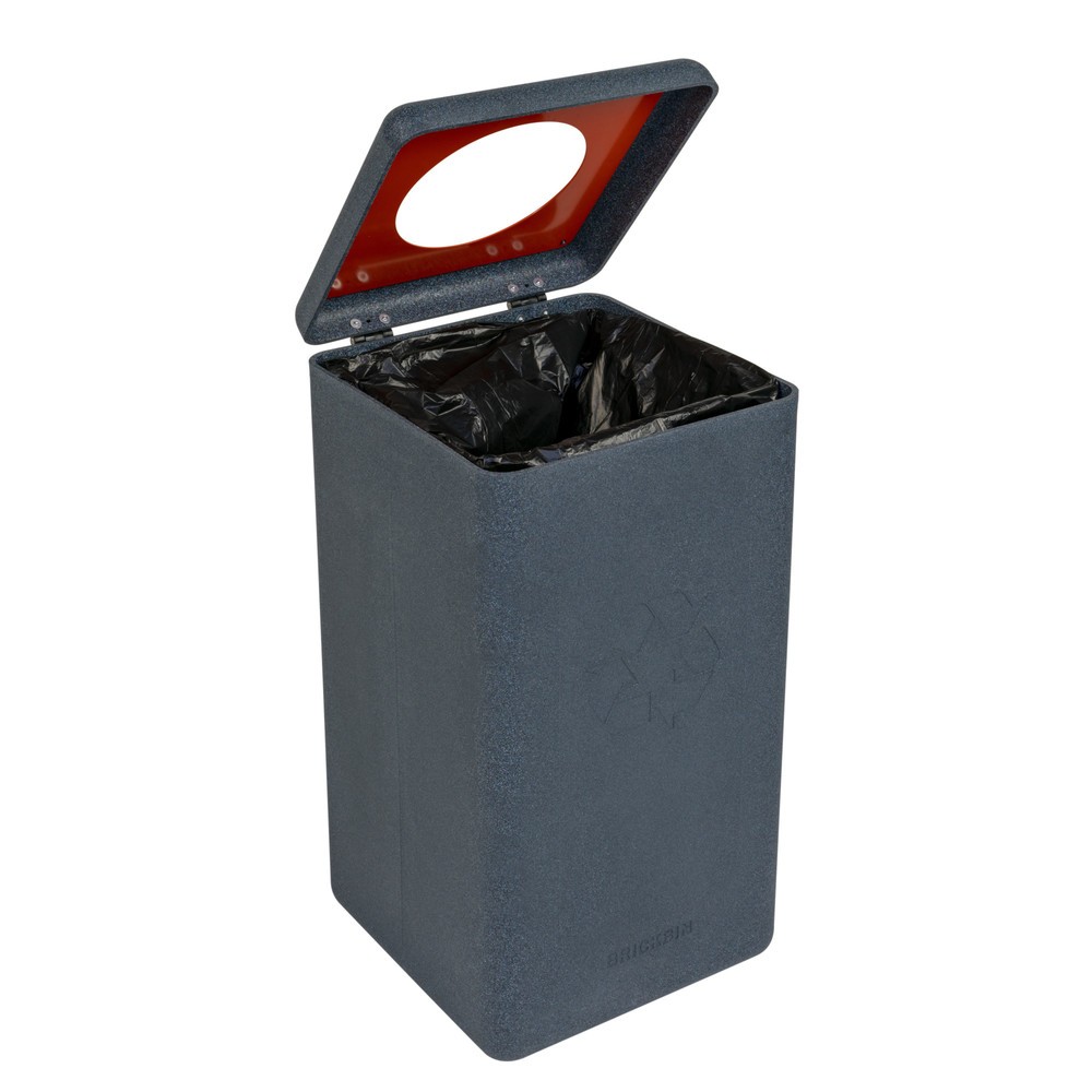 Produktabbildung Nr. 7: BRICKBIN Abfallbehälter für Plastik, aus recyceltem Kunststoff, 65 Liter, quadratisch, grau/orange