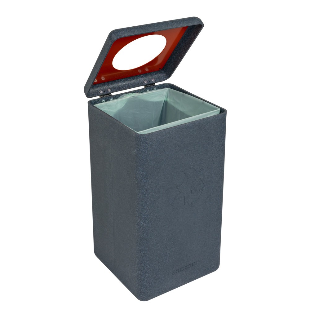 Produktabbildung Nr. 8: BRICKBIN Abfallbehälter für Plastik, aus recyceltem Kunststoff, 65 Liter, quadratisch, grau/orange