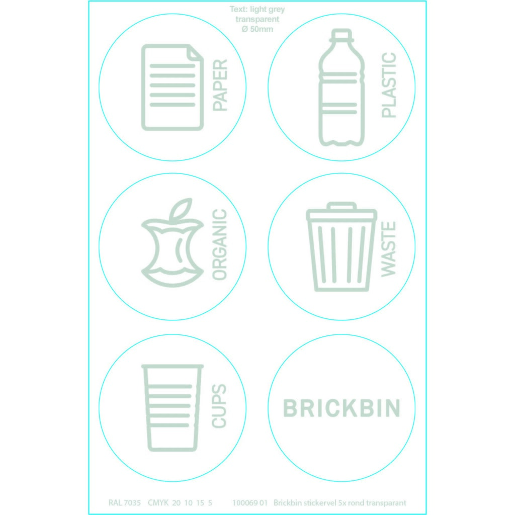 BRICKBIN Abfallbehälter für Restmüll, aus recyceltem Kunststoff, 65 Liter, quadratisch, weiß/grau Produktabbildung Nr. 3: BRICKBIN Abfallbehälter für Restmüll, aus recyceltem Kunststoff, 65 Liter, quadratisch, weiß/grau