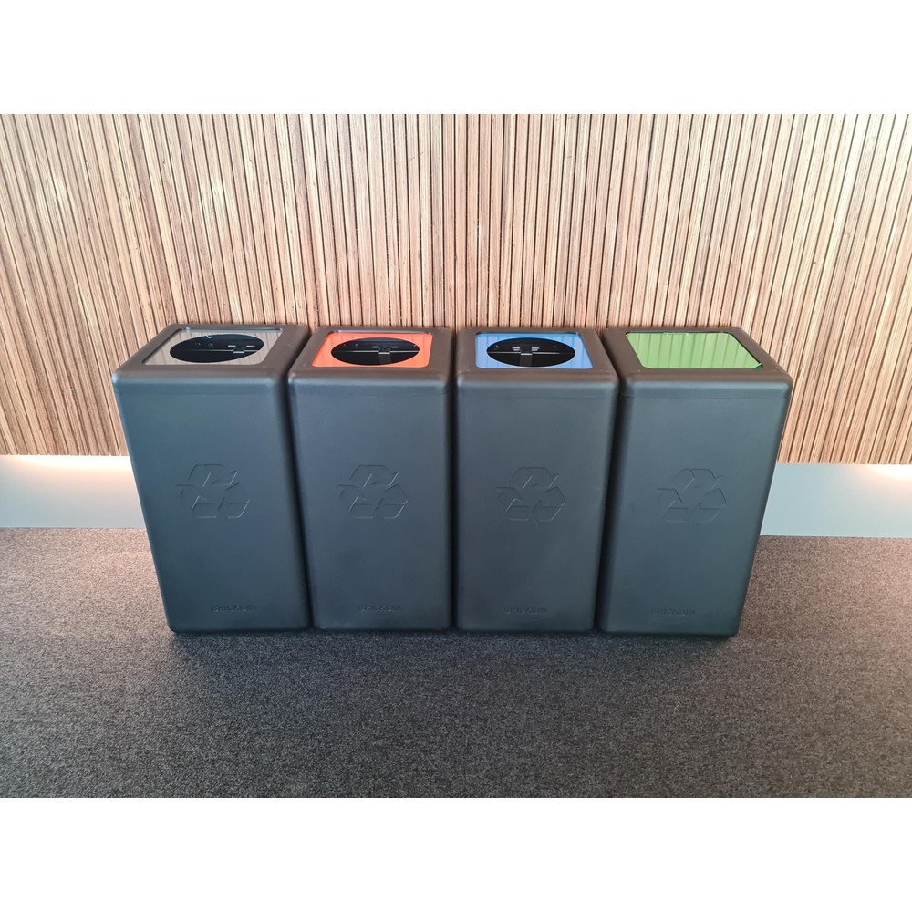 Produktabbildung Nr. 6: BRICKBIN Abfallbehälter für Restmüll, aus recyceltem Kunststoff, 65 Liter, quadratisch, schwarz/grau