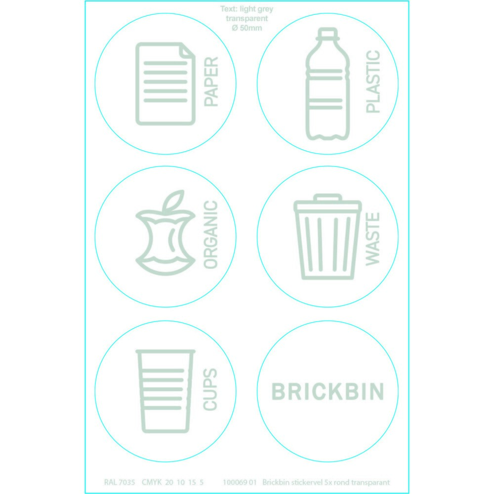 Produktabbildung Nr. 5: BRICKBIN Abfallbehälter mit Klappendeckel, aus recyceltem Kunststoff, 65 Liter, quadratisch, weiß/grün